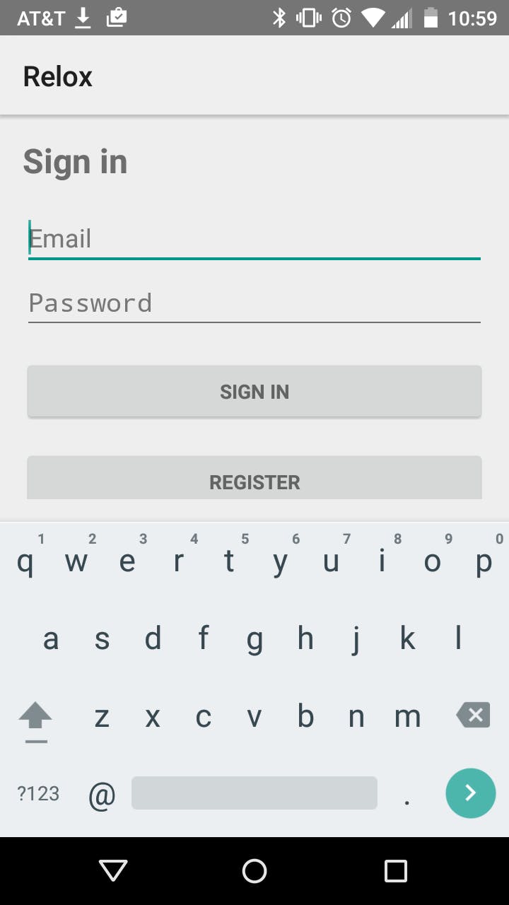 When you launch the app you should see a login screen
